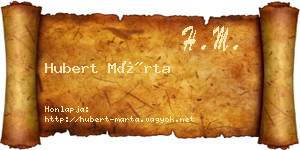 Hubert Márta névjegykártya