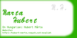 marta hubert business card