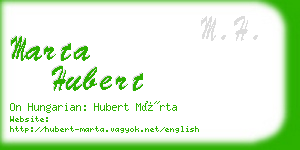 marta hubert business card